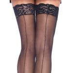 Leg Avenue Sheer Stockings With Backseam-Black - Image 3