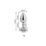 Toosh Heart Shaped Silver Butt Plug with Red Stone Small - Image 8