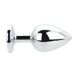 Toosh Silver Metal Butt Plug Large Clear Stone - Image 3