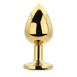 Toosh Gold Metal Butt Plug Large Clear Stone