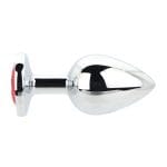 Toosh Silver Metal Butt Plug Large Red Stone - Image 3