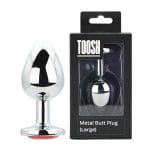 Toosh Silver Metal Butt Plug Large Red Stone - Image 10