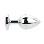Toosh Silver Metal Butt Plug Large Pink Stone - Image 3