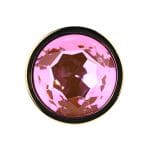 Toosh Gold Metal Butt Plug Large Pink Stone - Image 5