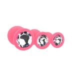 Toosh Silicone Butt Plug Pink Set of 3 Clear Stone - Image 4