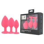 Toosh Silicone Butt Plug Pink Set of 3 Clear Stone - Image 13