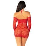 Leg Avenue Seamless Off the Shoulder Mini Dress Red - Image 5