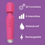 Loving Joy 20 Function Wand Vibrator Pink - Image 8