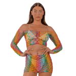 Lace by LJ Rainbow Crop Top and Skirt Set