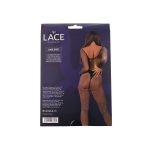 Lace by LJ Rhinestone Crotchless Long Sleeved Bodystocking Black - Image 7