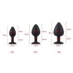 Toosh Silicone Butt Plug Black Set of 3 Clear Stone - Image 11