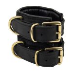 Bound Noir Nubuck Leather Slim Wrist Cuffs - Image 3