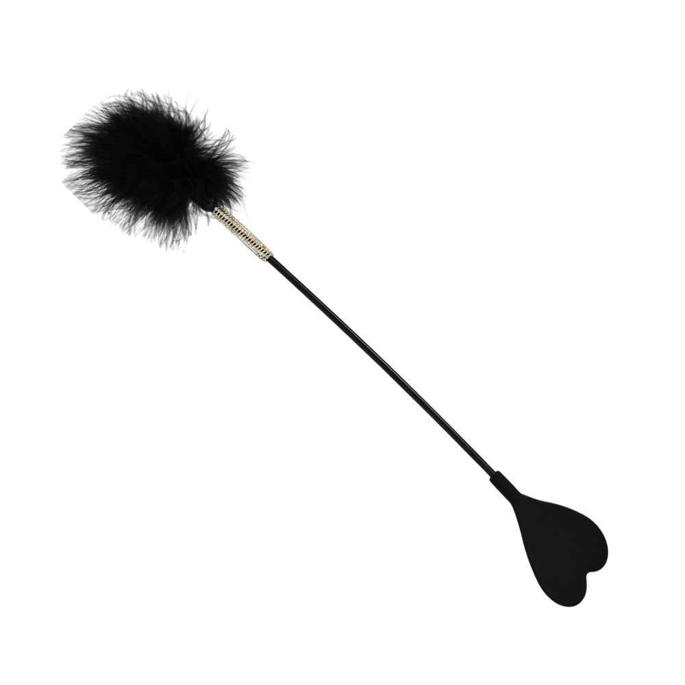 n10963-bound-to-please-silicone-heart-shaped-crop-with-feather-tickler Bound to Please Silicone Heart Shaped Crop with Feather Tickler - Image 1