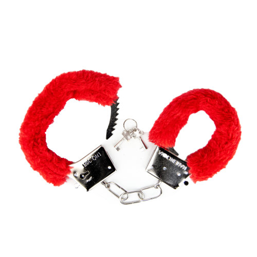 n11712-loving-joy-furry-handcuffs-red-2 Loving Joy Furry Handcuffs Red - Image 1