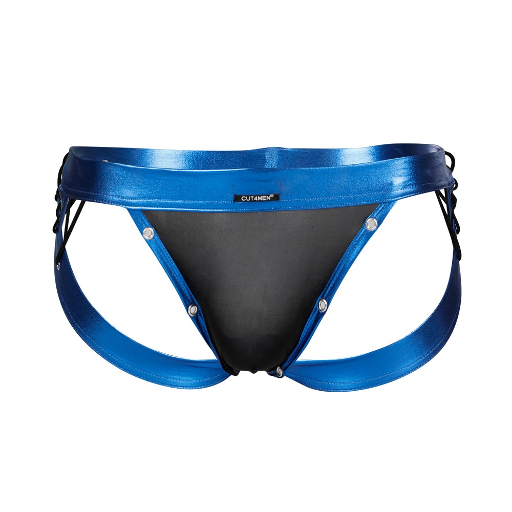 n12719-c4m-desire-jockstrap-blue-leatherette-1 C4M Desire Jockstrap Blue Leatherette - Image 1