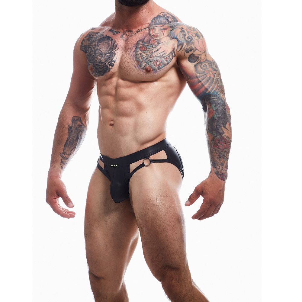 n12722-c4m-dungeon-black-leatherette-jockstrap-1 C4M Dungeon Black Leatherette Jockstrap - Image 1
