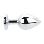 Toosh Silver Metal Butt Plug Large Clear Stone - Image 3