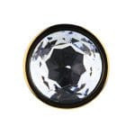 Toosh Gold Metal Butt Plug Large Clear Stone - Image 6