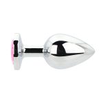 Toosh Silver Metal Butt Plug Large Pink Stone - Image 3