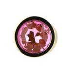 Toosh Gold Metal Butt Plug Medium Pink Stone - Image 7