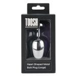 Toosh Heart Shaped Silver Butt Plug with Red Stone Large - Image 8