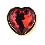 Toosh Heart Shaped Gold Butt Plug with Red Stone Large - Image 6