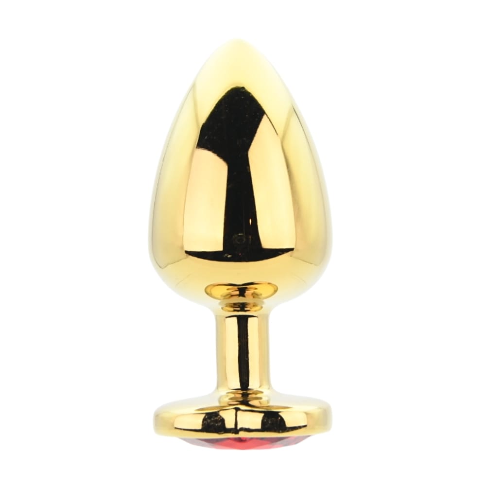 n12837-toosh-heart-shaped-gold-butt-plug-with-red-stone-large Toosh Heart Shaped Gold Butt Plug with Red Stone Large - Image 1