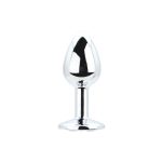 Toosh Metal Butt Plug Silver Set of 3 Clear Stone - Image 8