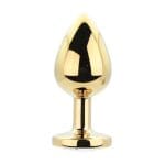 Toosh Metal Butt Plug Gold Set of 3 Clear Stone - Image 4