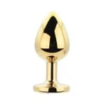 Toosh Metal Butt Plug Gold Set of 3 Clear Stone - Image 5