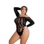 Lace by LJ Plus Size Long Sleeved Cut Out Back Bodysuit - Image 5