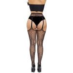 Lace by LJ Plus Size Suspender Pantyhose with Rhinestones - Image 3
