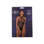 Lace by LJ Floral Lace & Net Halter Suspender Bodystocking Black - Image 6