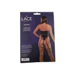Lace by LJ Floral Lace & Net Halter Suspender Bodystocking Black - Image 7
