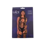 Lace by LJ Cut Out Lace Suspender Bodystocking Black - Image 6