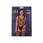 Lace by LJ Crochet Bodystocking with Lace Up Back Black - Image 6
