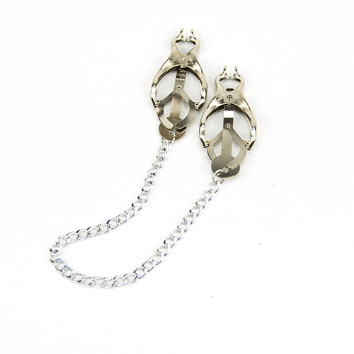 n9379-bound-to-please-squeezer-teaser-nipple-clamp1 Bound to Please Squeezer Teaser Clover Nipple Clamps with Chain - Image 1