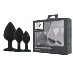 Toosh Silicone Butt Plug Black Set of 3 Clear Stone - Image 14