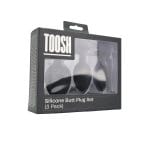 Toosh Silicone Butt Plug Black Set of 3 Clear Stone - Image 10