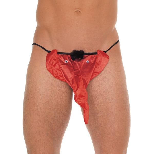 1916x1.jpg Mens Black GString With Red Elephant Animal Pouch - Image 1