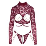 Abierta Fina Open Red Lace Body - Image 3
