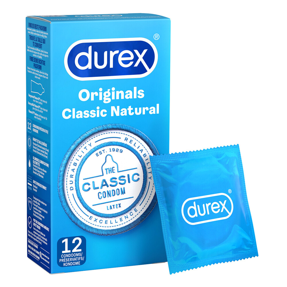 2968424x1.jpg Durex Originals Classic Natural Condoms 12 Pack - Image 1