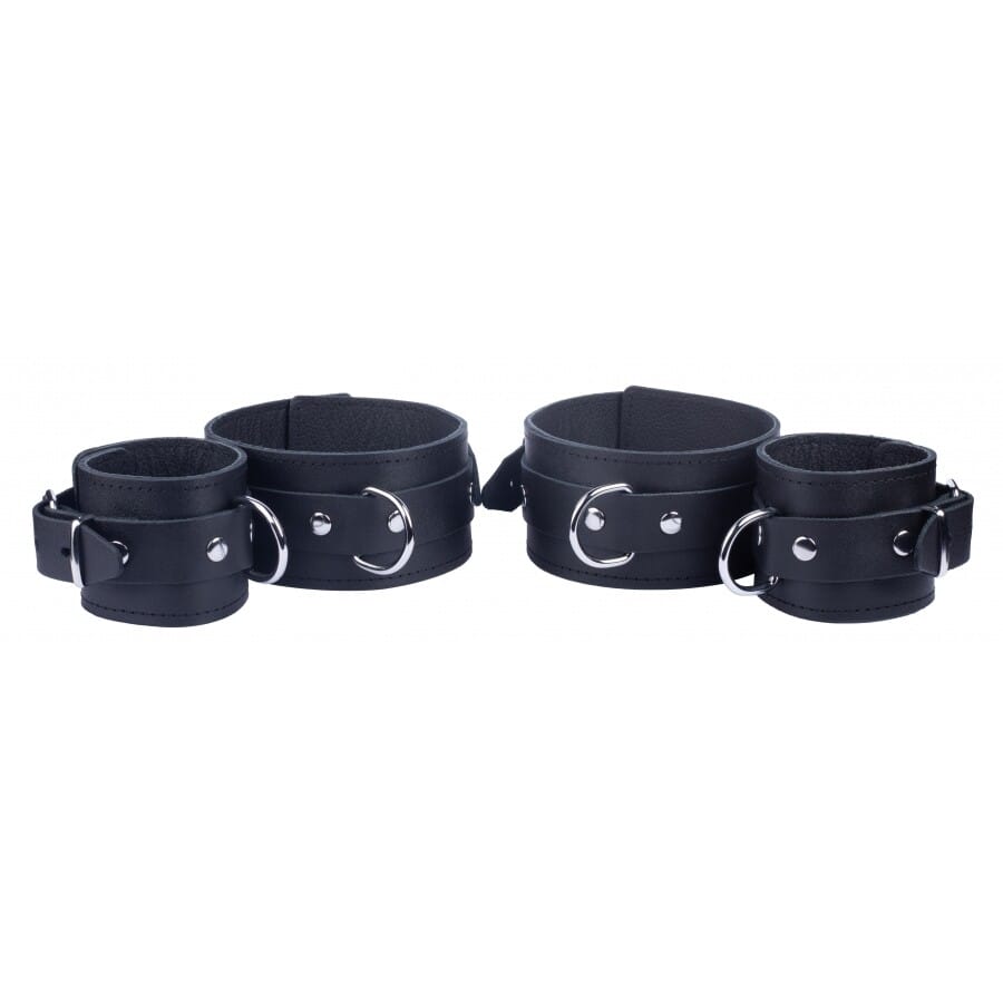 3662811297108x1.jpg The Red Arm To Forearm Leather Shackles - Image 1