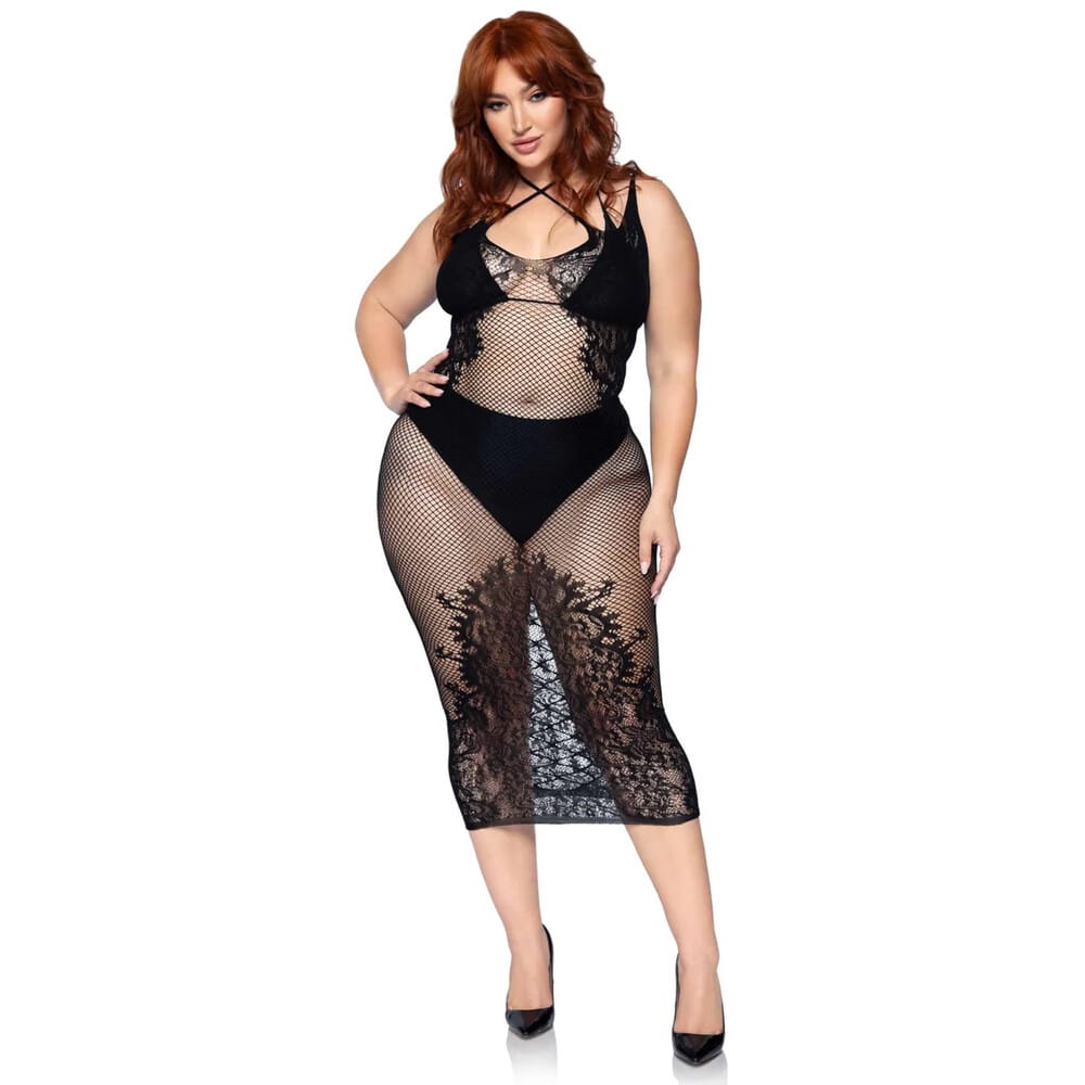 86064Xx1.jpg Leg Avenue Dual Strap Halter Dress Plus Size UK 14 to 18 - Image 1