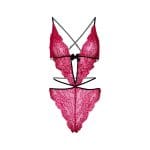 Leg Avenue Scalloped Teddy and Panty Set Pink - Image 4