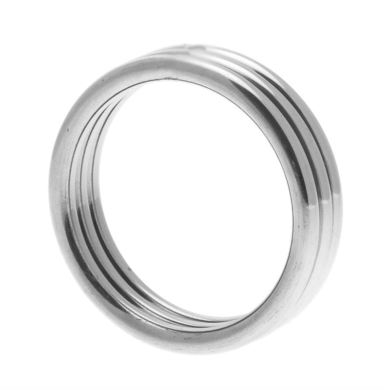 AD129x1.jpg Master Series Echo Stainless Steel Triple Cock Ring ML - Image 1