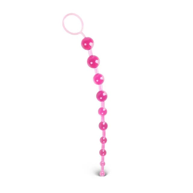 BL-23171Px1.jpg Pink Chain Of 10 Anal Beads - Image 1