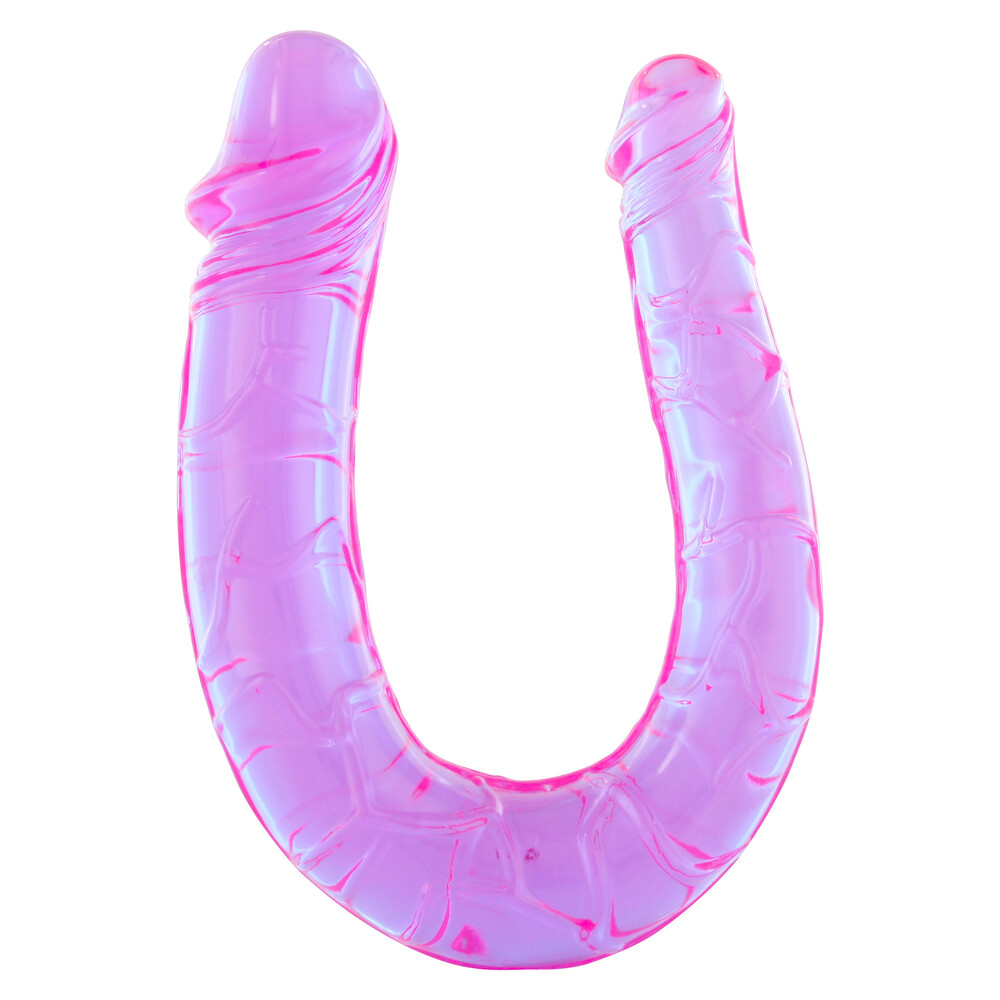 F0090P9SPGINx1.jpg Double Mini Twin Head Jelly Penis Dildo - Image 1