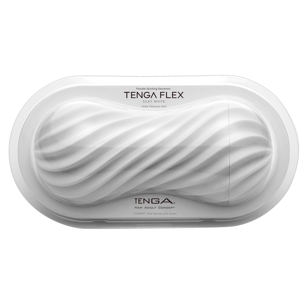 FLX-001x1.jpg Tenga Flex Silky White Masturbator - Image 1
