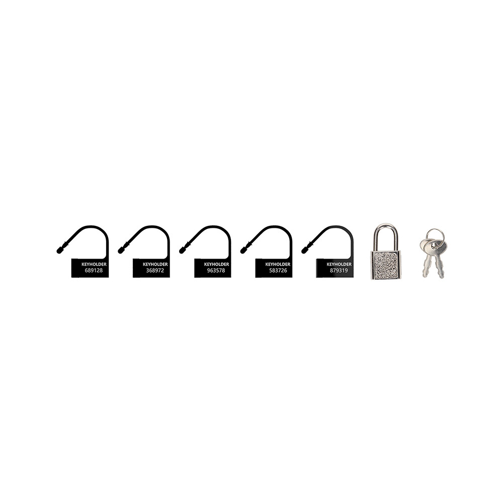 MCGLOCK001BLKx1.jpg Man Cage Black Spare Locks x5 - Image 1